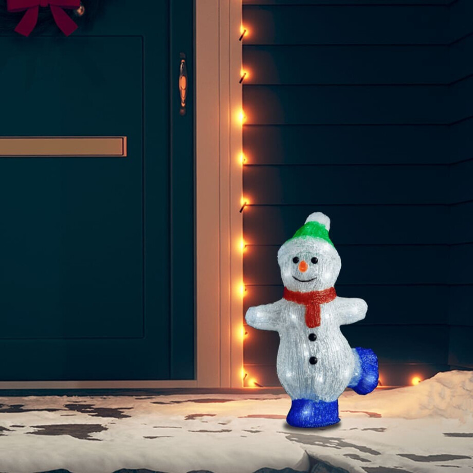 vidaXL Kerstfiguur sneeuwman LED binnen en buiten 30 cm acryl afbeelding 1