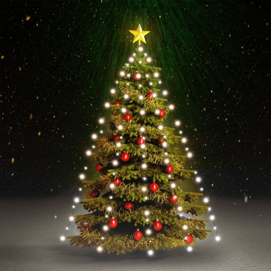 vidaXL Kerstboomverlichting met 210 LED's koudwit net 210 cm afbeelding 1