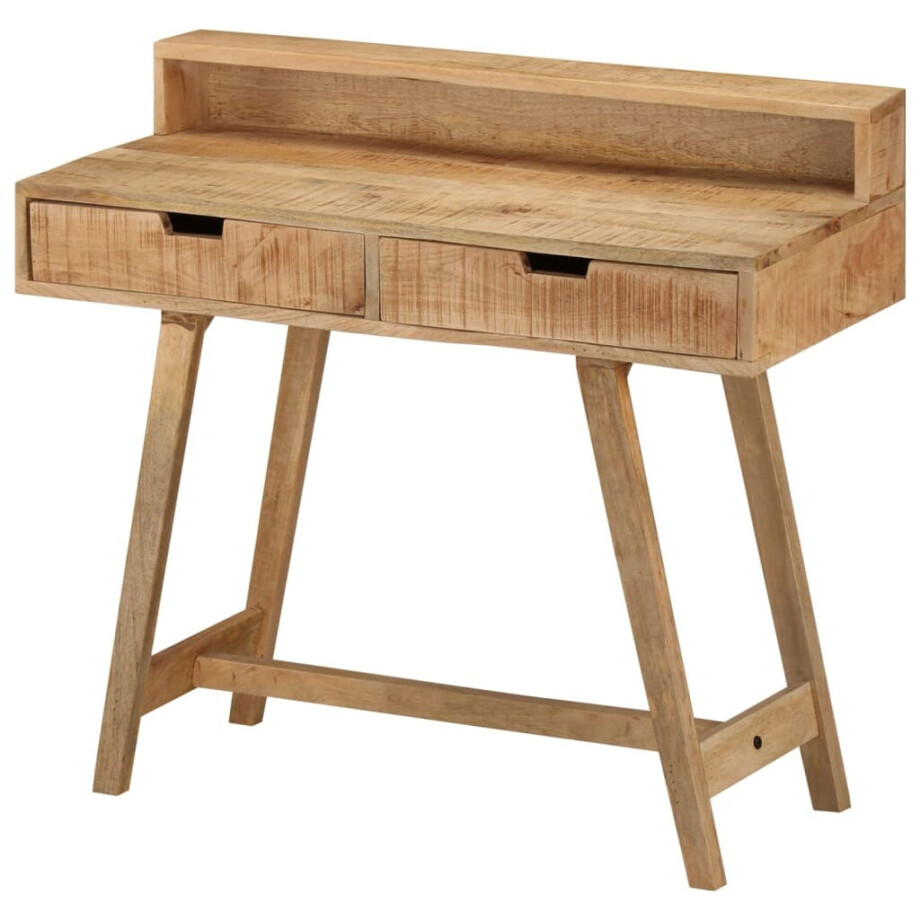 vidaXL Bureau 100x45x90 cm massief ruw mangohout afbeelding 1
