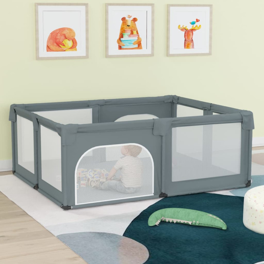 vidaXL Babybox met 2 deuren oxford stof lichtgrijs afbeelding 1