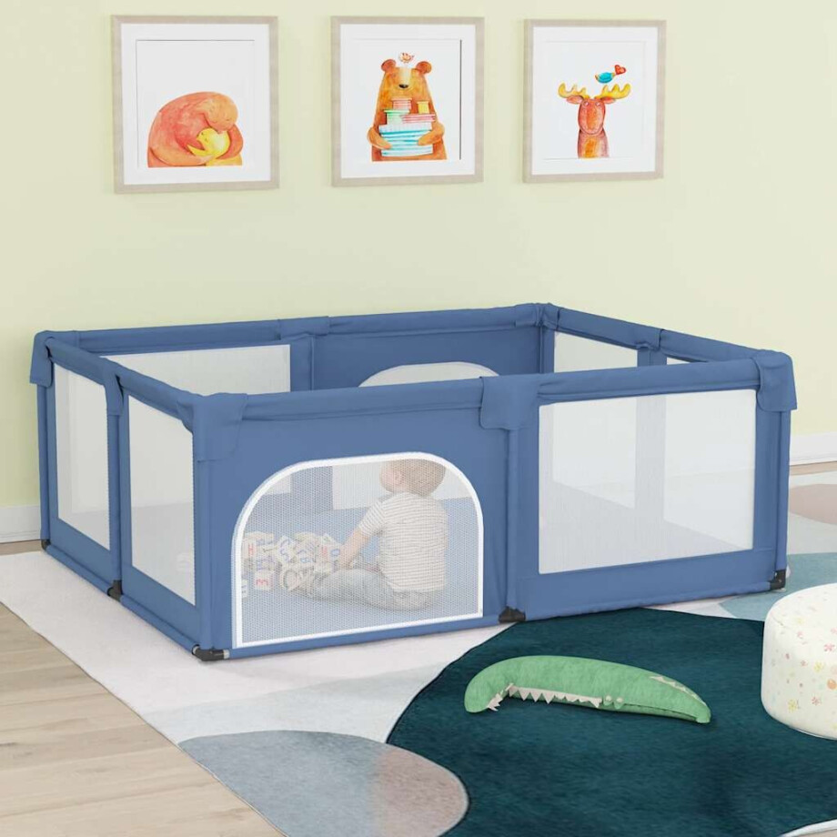 vidaXL Babybox met 2 deuren oxford stof lichtblauw afbeelding 1