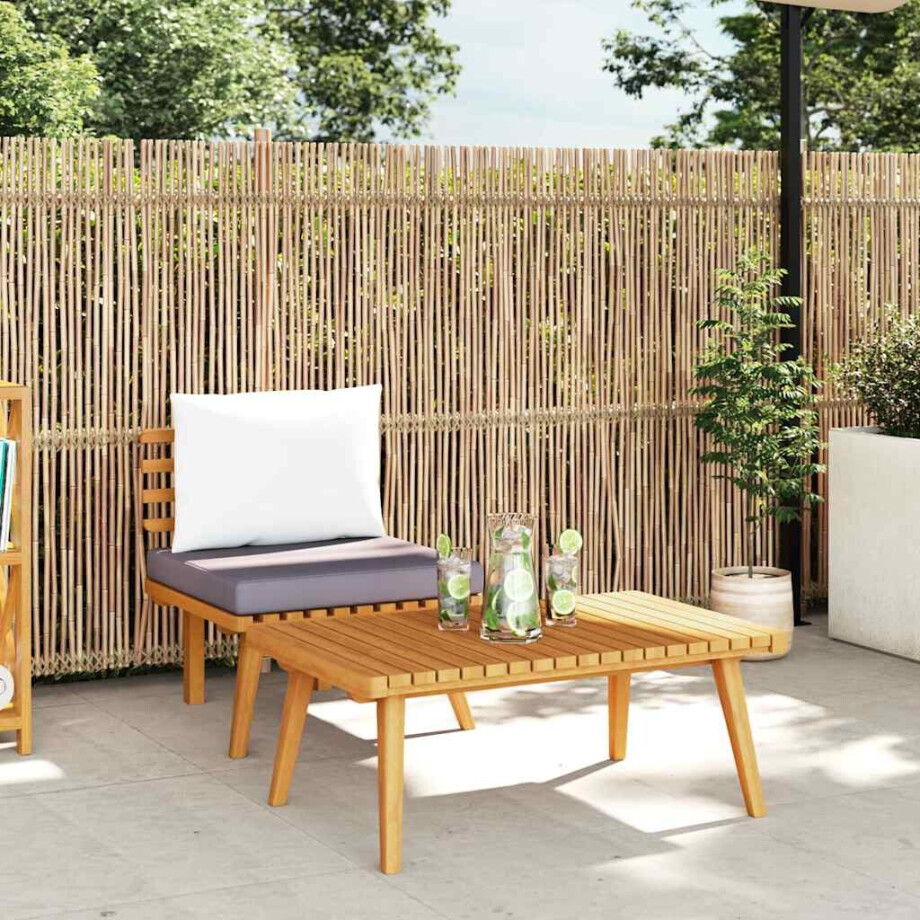 vidaXL 2-delige Loungeset met kussens massief acaciahout vidaXL 2-delige Loungeset met kussens massief acaciahout afbeelding 1
