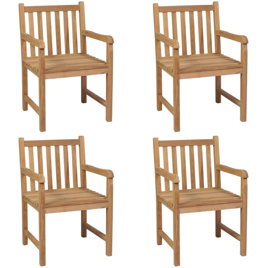 vidaXL Tuinstoelen 4 st massief teakhout afbeelding 1