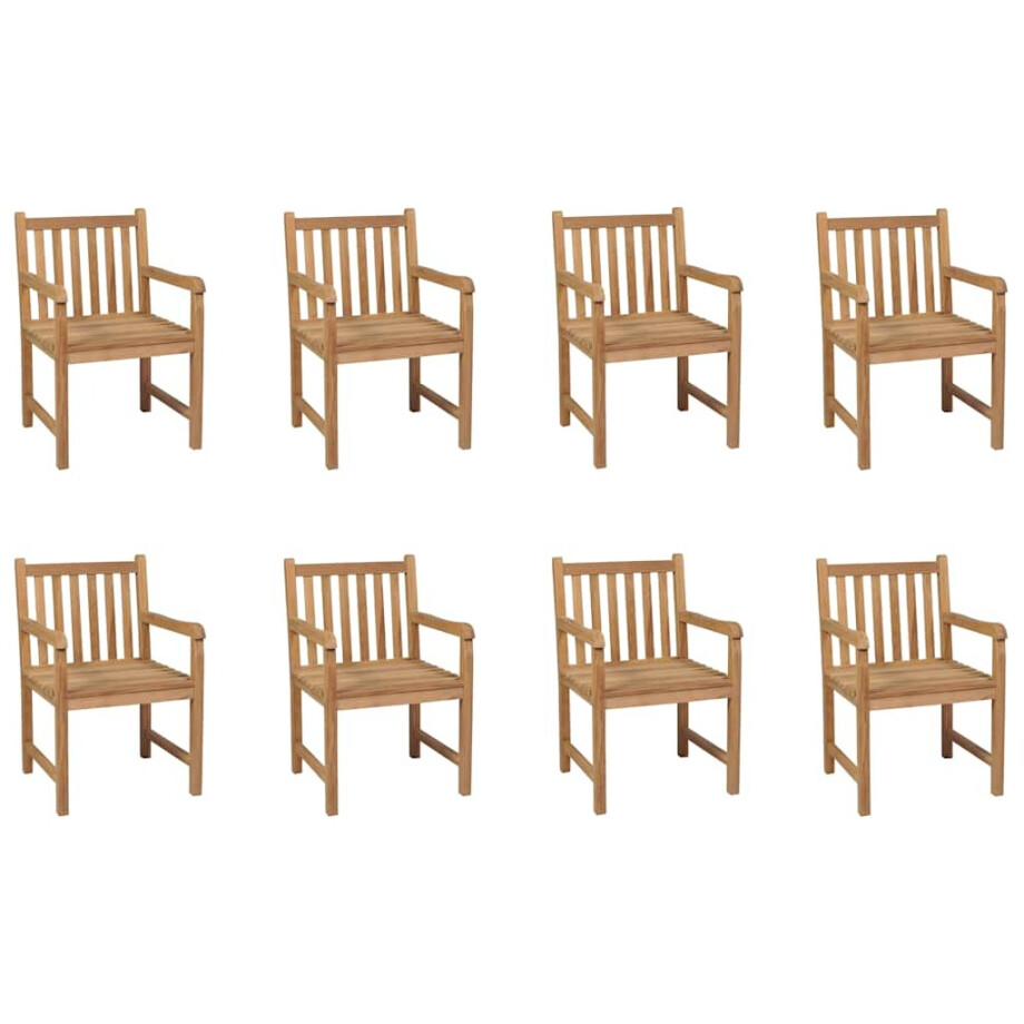 vidaXL Tuinstoelen 8 st massief teakhout afbeelding 1
