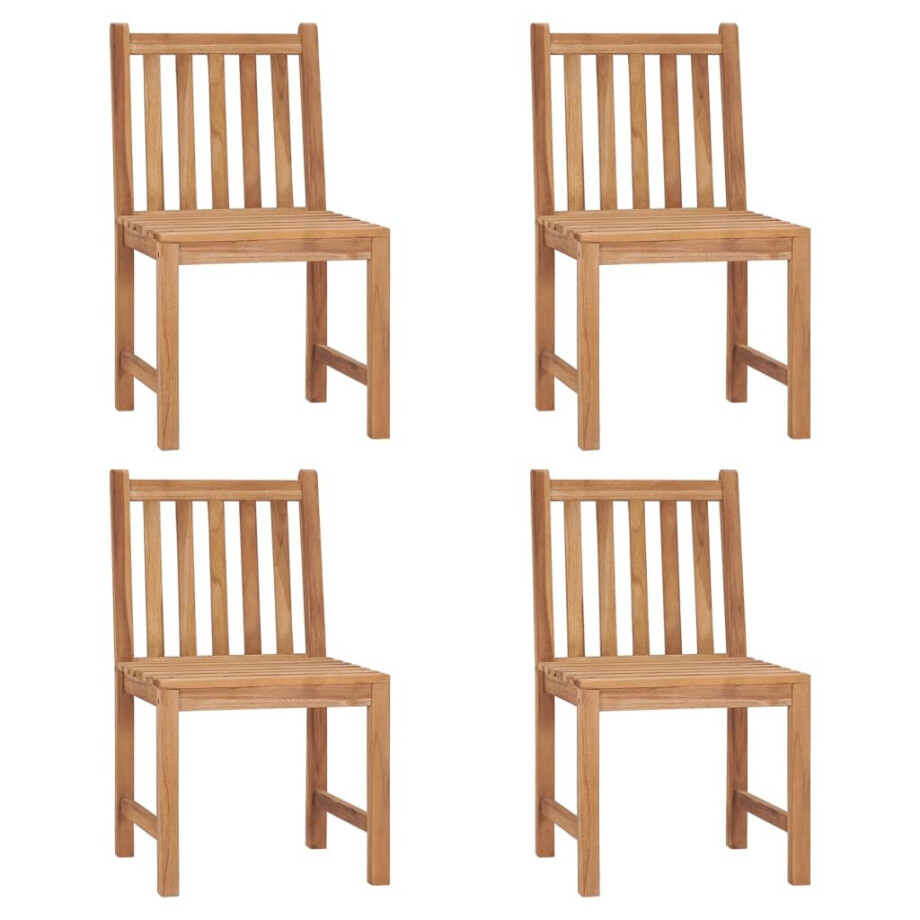vidaXL Tuinstoelen 4 st massief teakhout vidaXL Tuinstoelen 4 st massief teakhout afbeelding 1