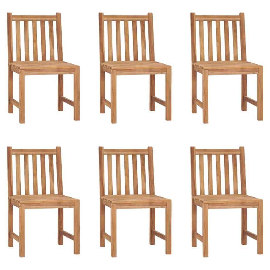 vidaXL Tuinstoelen 6 st massief teakhout afbeelding 1