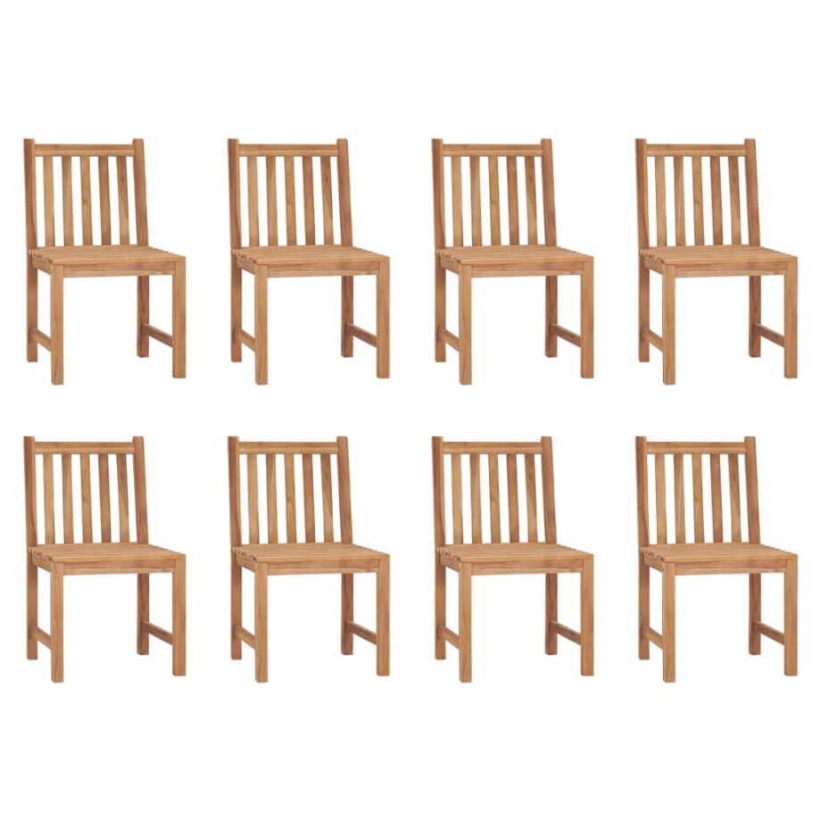vidaXL Tuinstoelen 8 st massief teakhout afbeelding 1