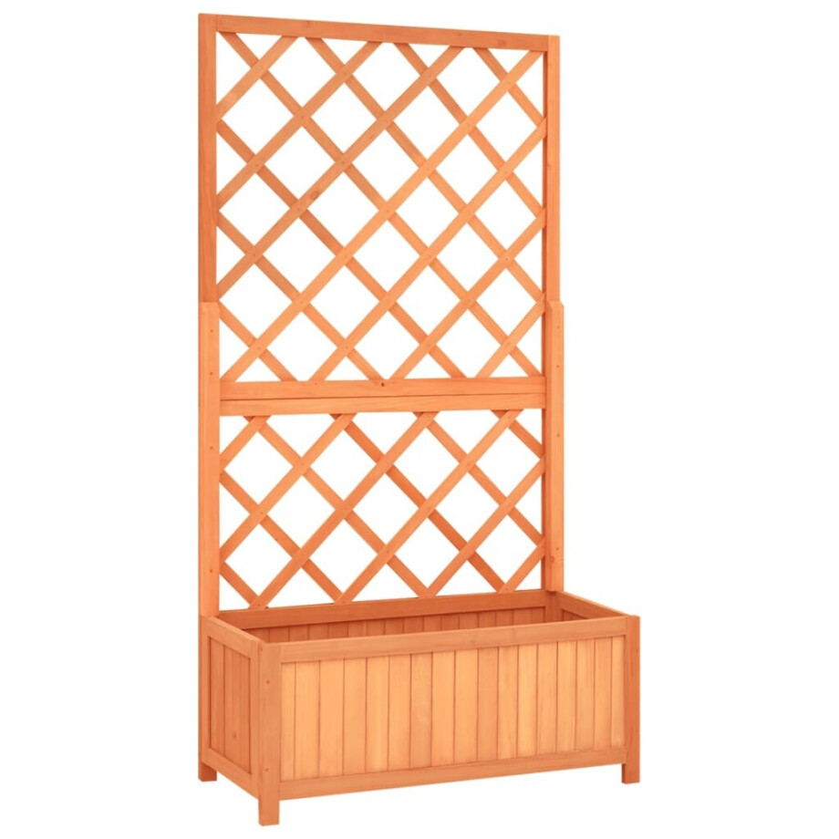 vidaXL Latwerkplantenbak 70x30x135 cm massief vurenhout bruin afbeelding 1