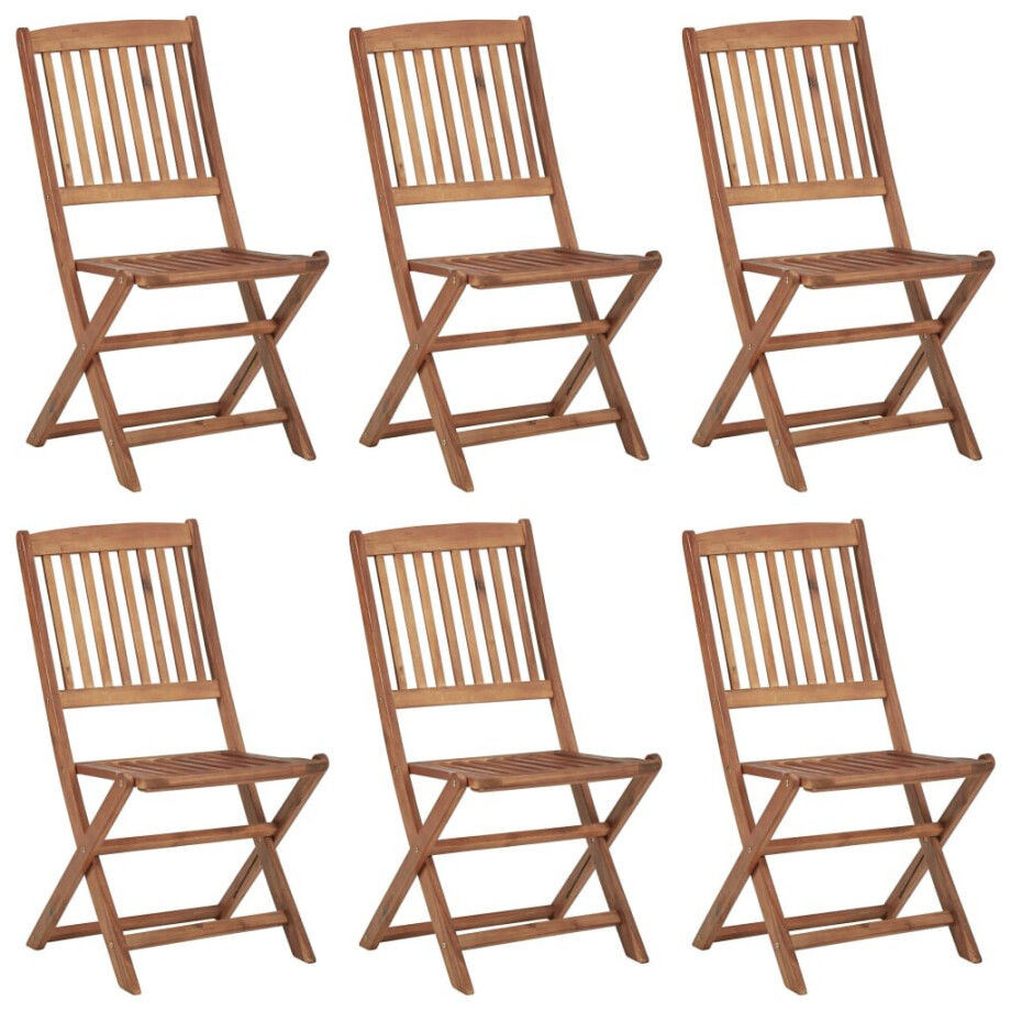 vidaXL Tuinstoelen 6 st inklapbaar massief acaciahout afbeelding 1