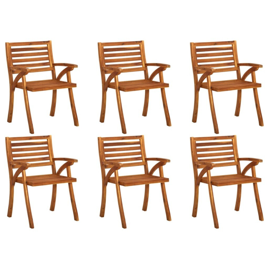 vidaXL Tuinstoelen 6 st massief acaciahout afbeelding 1