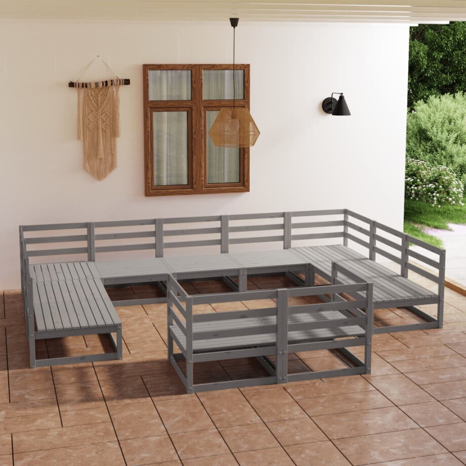 vidaXL 11-delige Loungeset massief grenenhout afbeelding 1