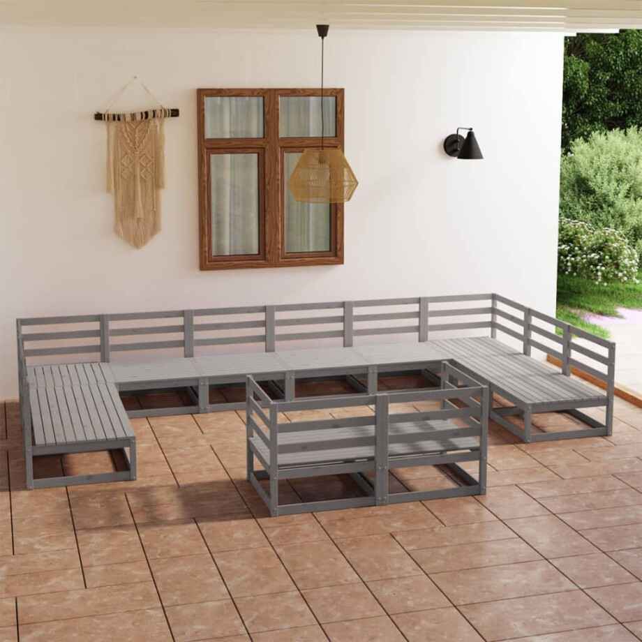 vidaXL 12-delige Loungeset massief grenenhout afbeelding 1