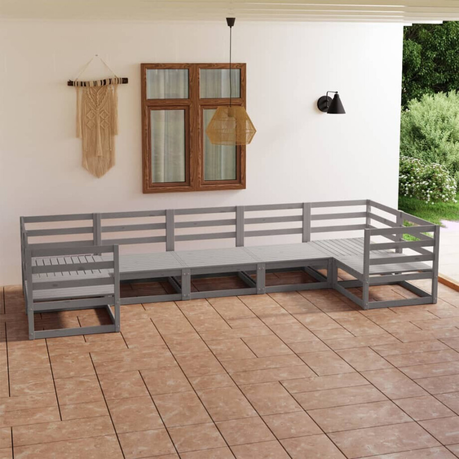 vidaXL 7-delige Loungeset massief grenenhout vidaXL 7-delige Loungeset massief grenenhout afbeelding 1