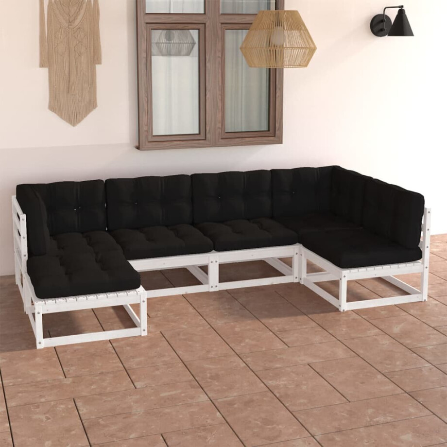 vidaXL 6-delige Loungeset met kussens massief grenenhout vidaXL 6-delige Loungeset met kussens massief grenenhout afbeelding 1