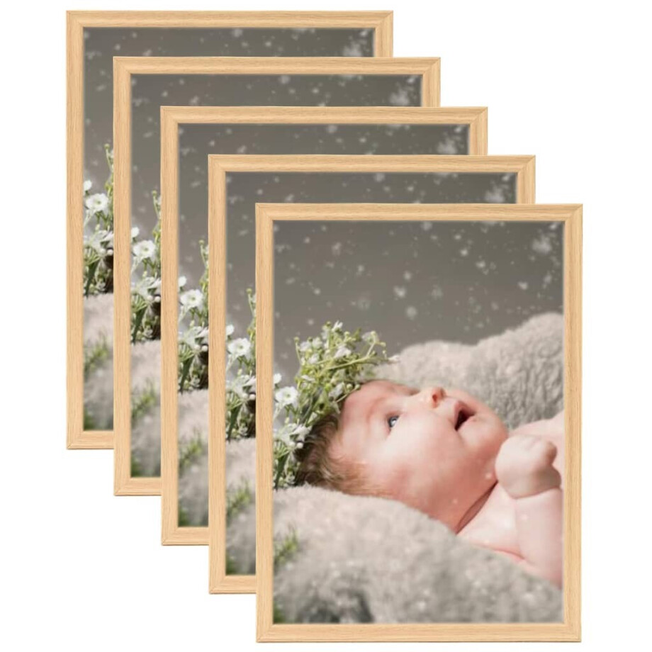 vidaXL Fotolijsten 5 st voor tafel 13x18 cm lichteikenkleurig vidaXL Fotolijsten 5 st voor tafel 13x18 cm lichteikenkleurig afbeelding 1