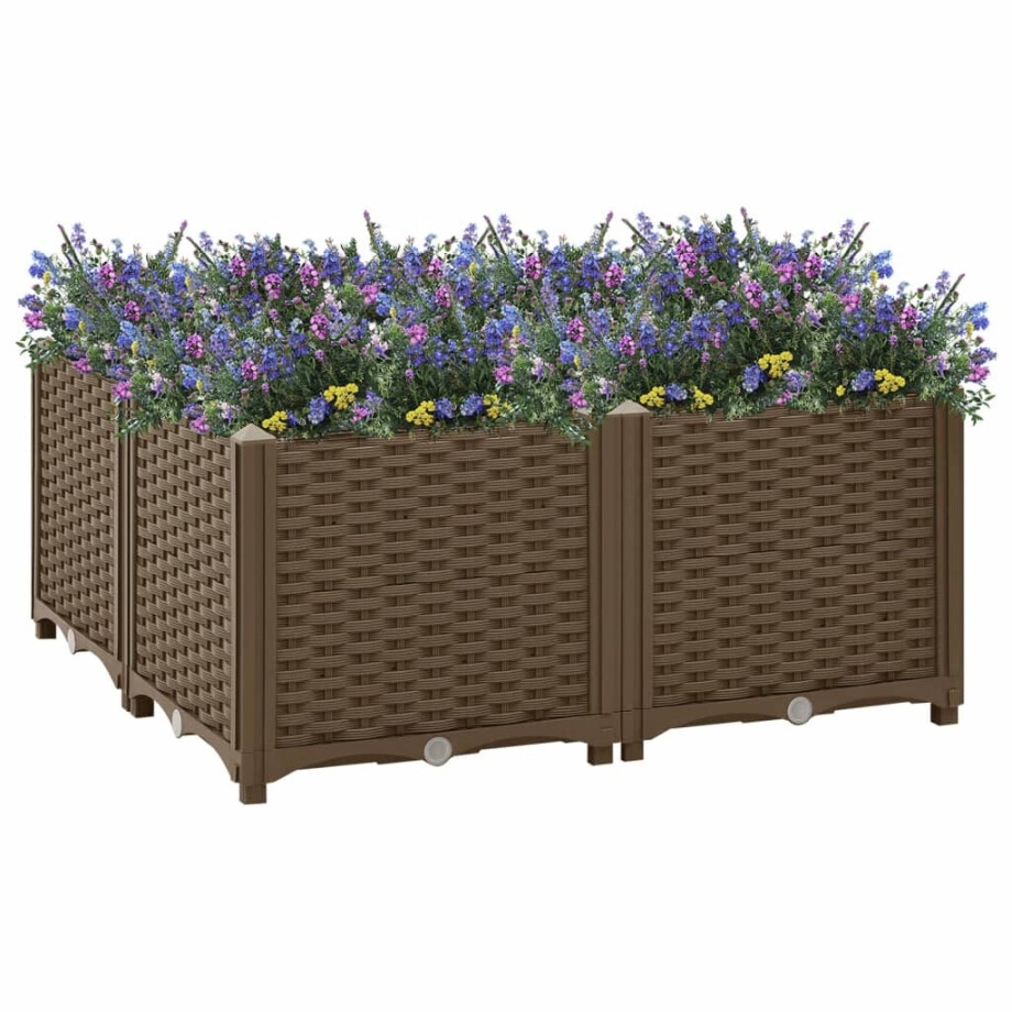 vidaXL Plantenbak verhoogd 80x80x38 cm polypropyleen afbeelding 1