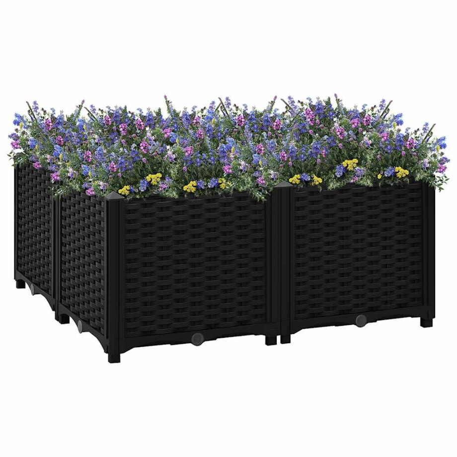 vidaXL Plantenbak verhoogd 80x80x38 cm polypropyleen vidaXL Plantenbak verhoogd 80x80x38 cm polypropyleen afbeelding 1
