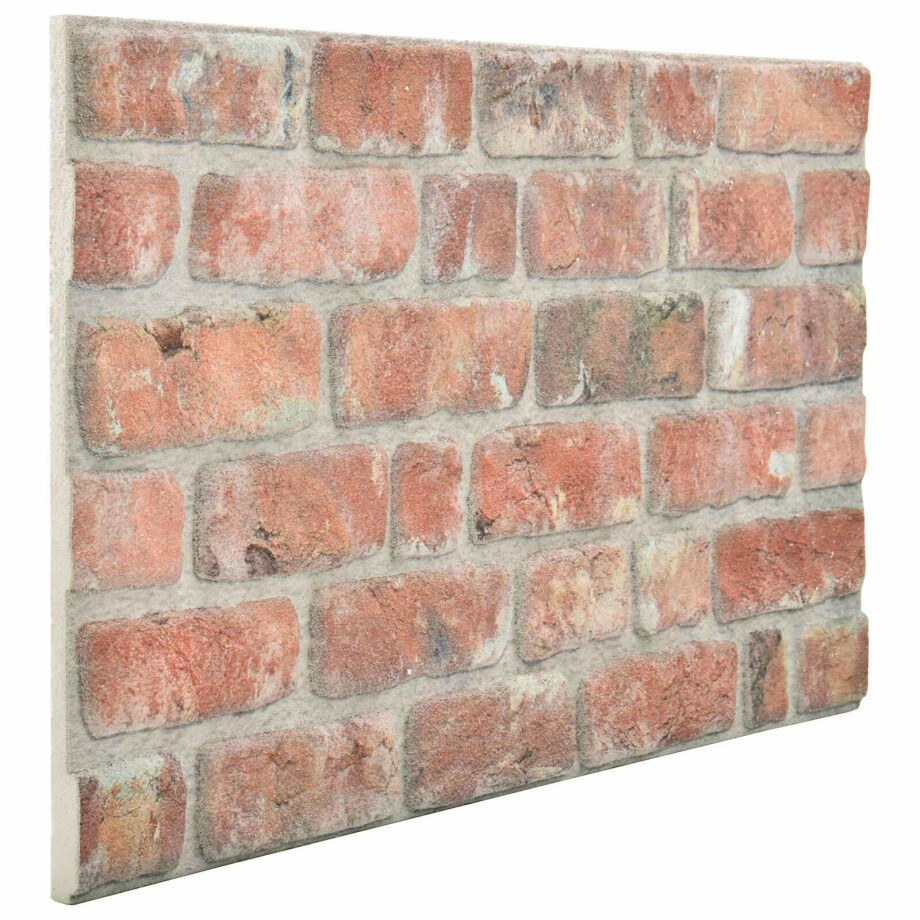 vidaXL Wandpanelen 10 pcs Rood 100 x 50 cm EPS-schuim afbeelding 1