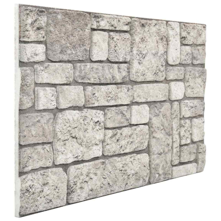vidaXL Wandpanelen 10 pcs Grijs 100 x 50 cm EPS-schuim afbeelding 1