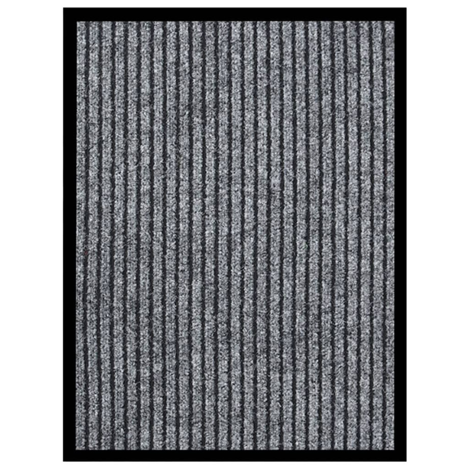 vidaXL Deurmat 40x60 cm gestreept grijs afbeelding 1