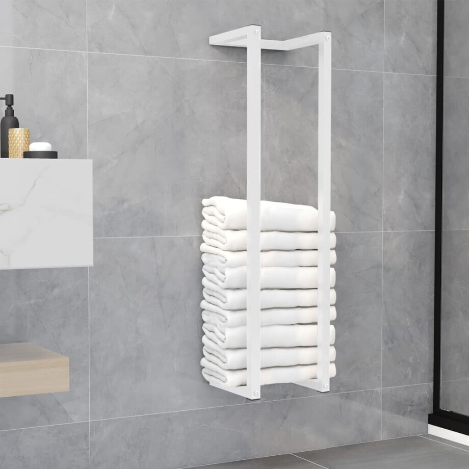 vidaXL Handdoekenrek 25x20x95 cm staal wit vidaXL Handdoekenrek 25x20x95 cm staal wit afbeelding 1