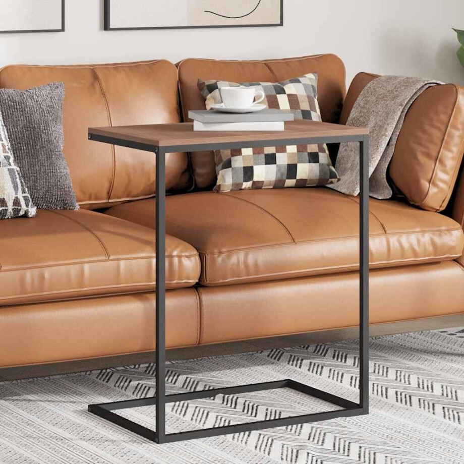 vidaXL Bijzettafel 55x35x66 cm bewerkt hout zwart afbeelding 1