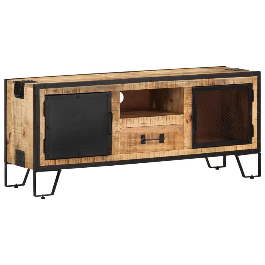 vidaXL Tv-meubel 110x31x46 cm ruw mangohout vidaXL Tv-meubel 110x31x46 cm ruw mangohout afbeelding 1