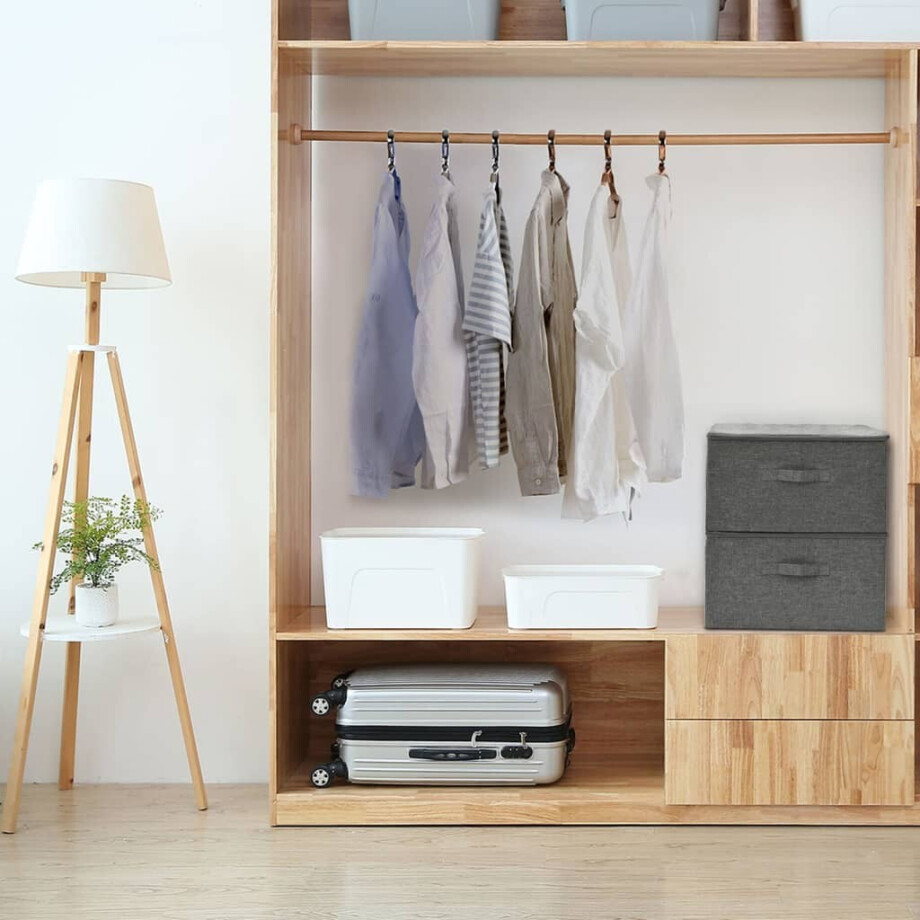 vidaXL Opbergboxen 2 st 43x34x23 cm stof antracietkleurig afbeelding 1