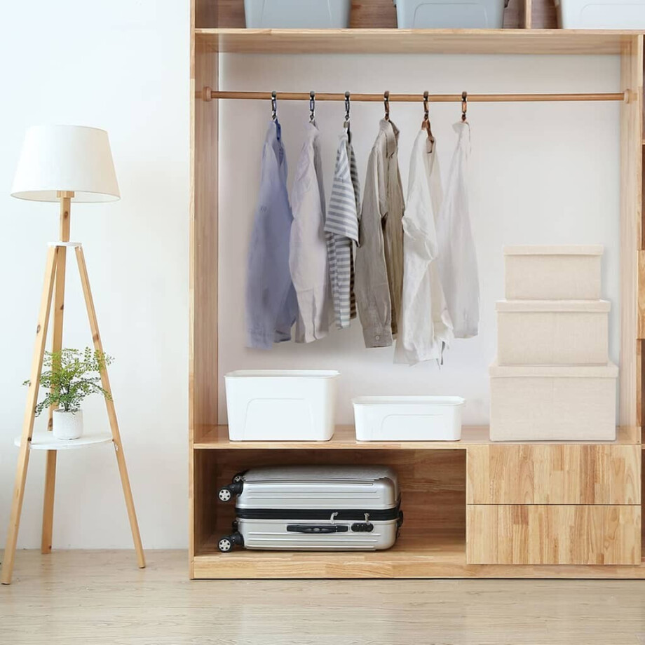 vidaXL 3-delige Opbergboxenset stapelbaar stof crèmekleurig afbeelding 1