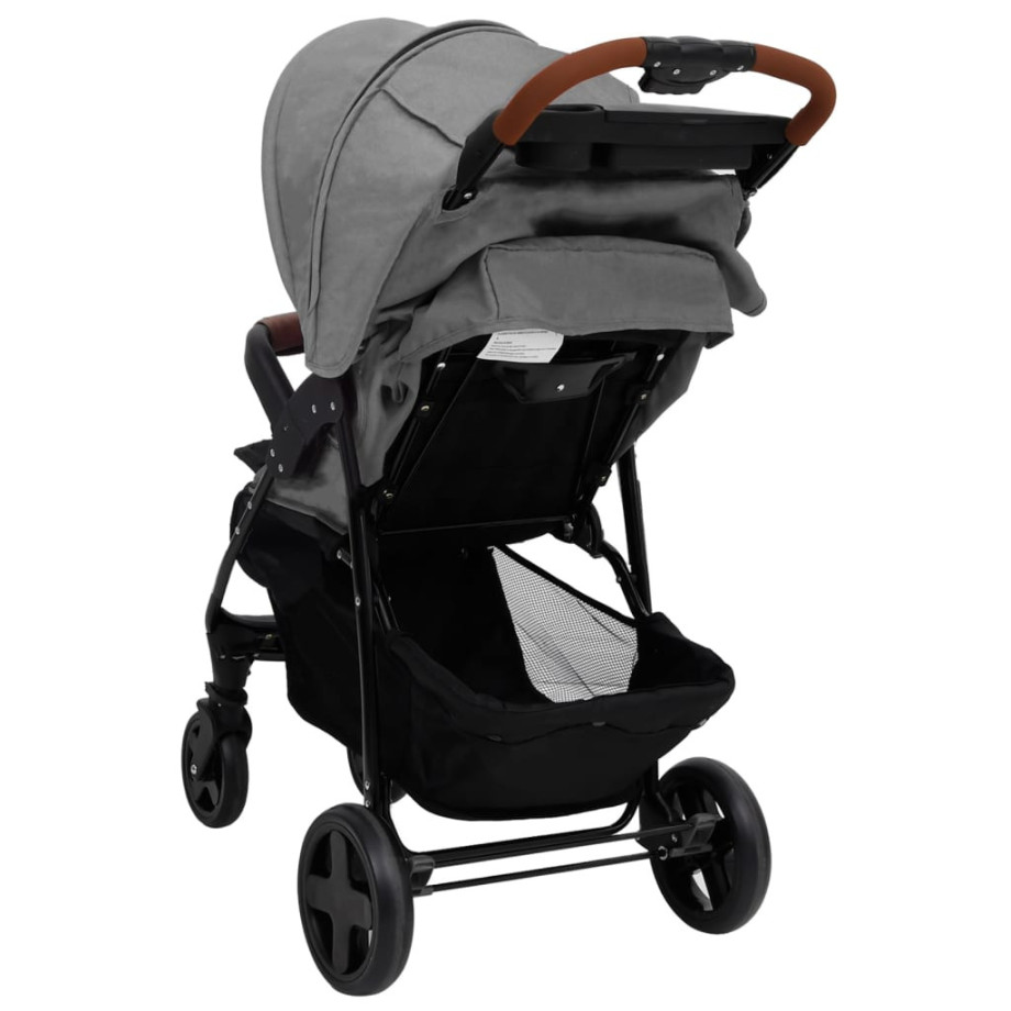 vidaXL Kinderwagen 2-in-1 staal lichtgrijs afbeelding 1