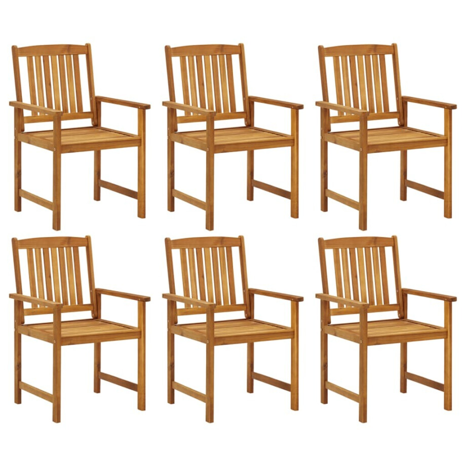 vidaXL Tuinstoelen 6 st massief acaciahout afbeelding 1
