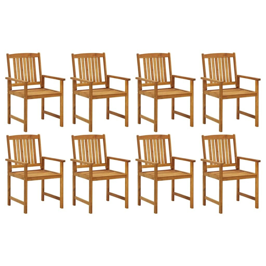 vidaXL Tuinstoelen 8 st massief acaciahout afbeelding 1