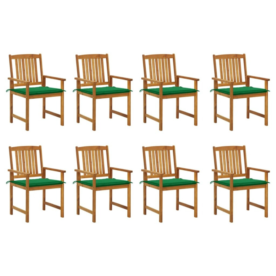 vidaXL Tuinstoelen 8 st met kussens massief acaciahout afbeelding 1