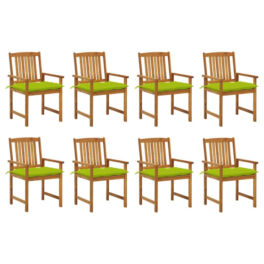 vidaXL Tuinstoelen 8 st met kussens massief acaciahout afbeelding 1