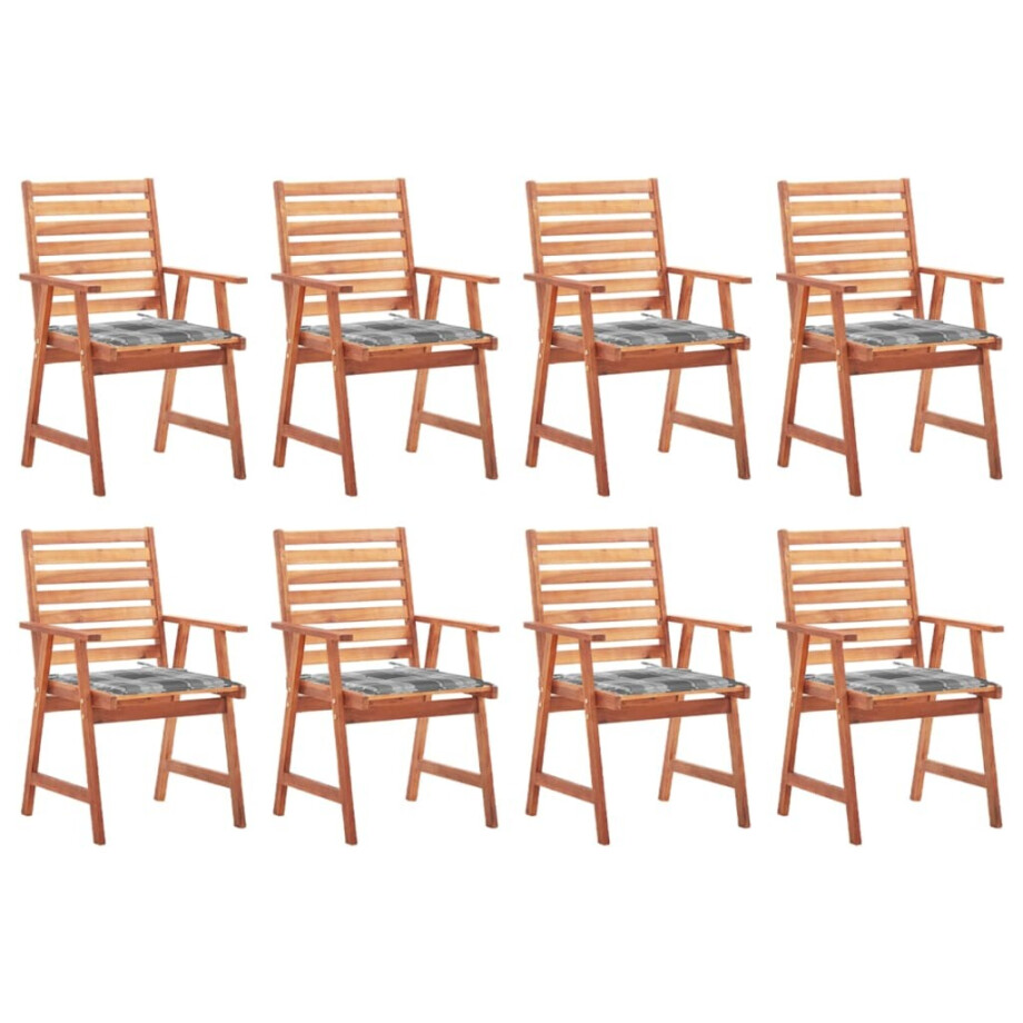 vidaXL Tuinstoelen 8 st met kussens massief acaciahout vidaXL Tuinstoelen 8 st met kussens massief acaciahout afbeelding 1