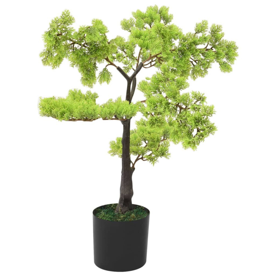 vidaXL Kunstplant met pot cipres bonsai 60 cm groen afbeelding 1