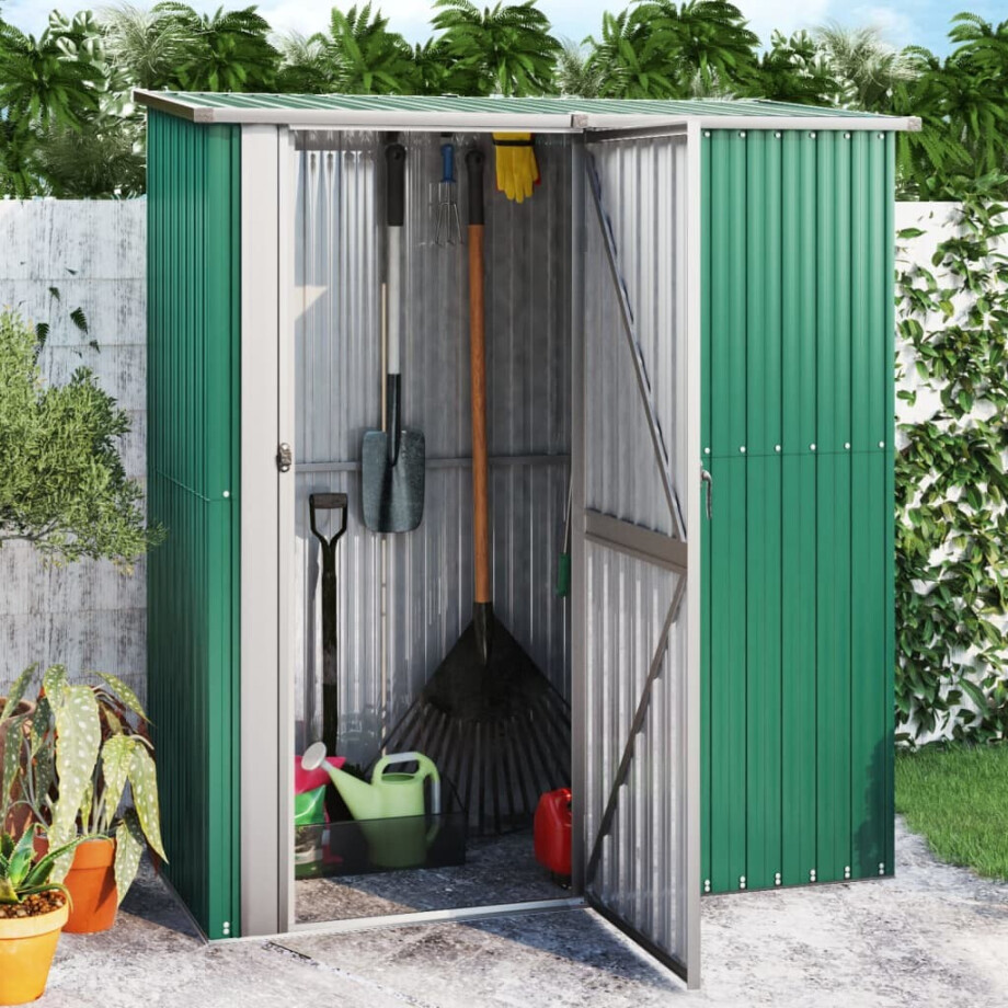 vidaXL Tuinhuis Groen 180,5x97x209,5 cm Gegalvaniseerd Staal vidaXL Tuinhuis Groen 180,5x97x209,5 cm Gegalvaniseerd Staal afbeelding 1