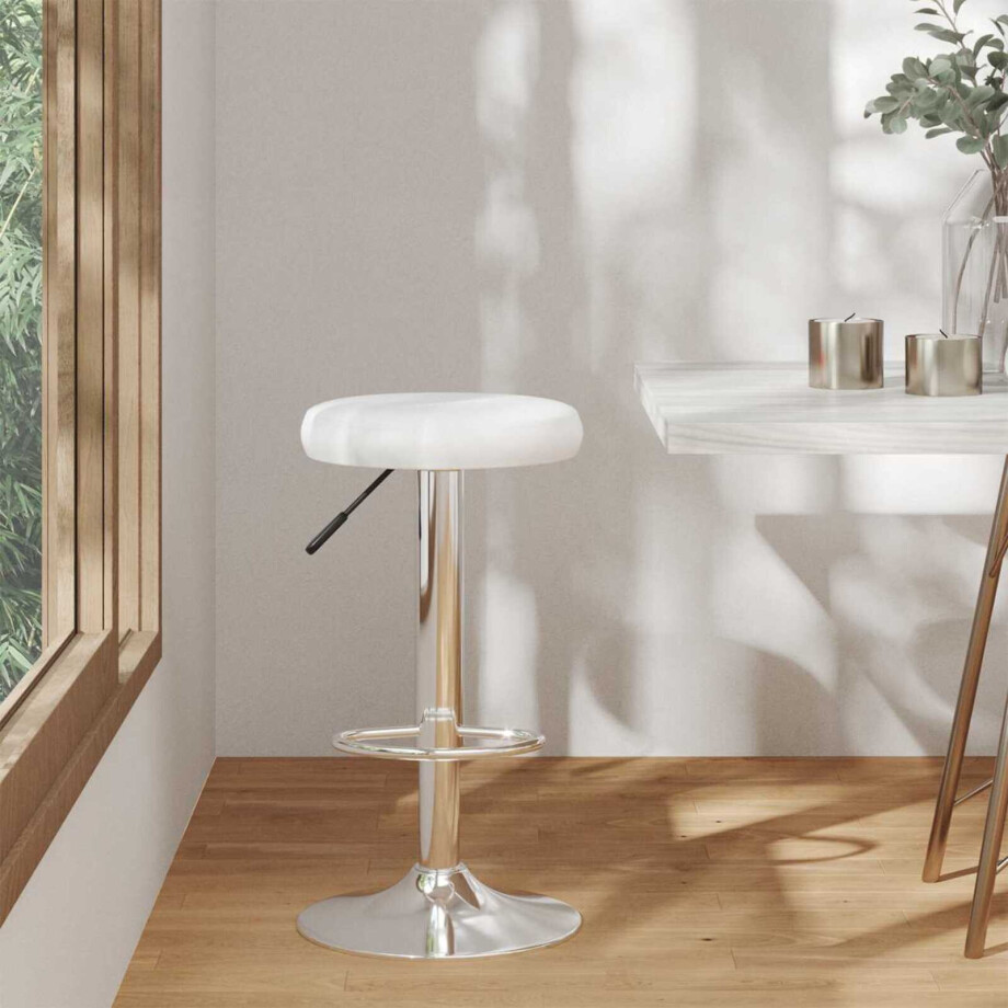 vidaXL Barkruk Wit 31 x 31 x 87 cm Nep Leer afbeelding 1