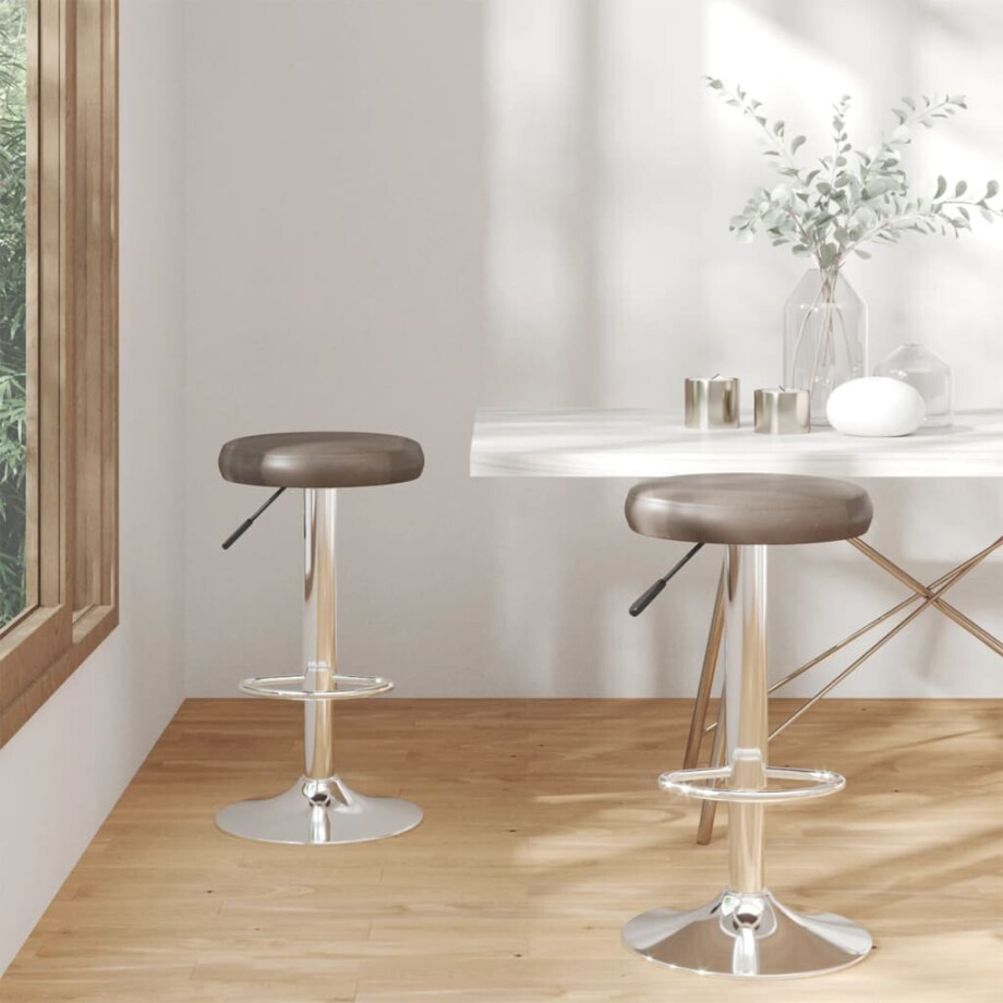 vidaXL Barstoelen 2 st kunstleer bruin afbeelding 1