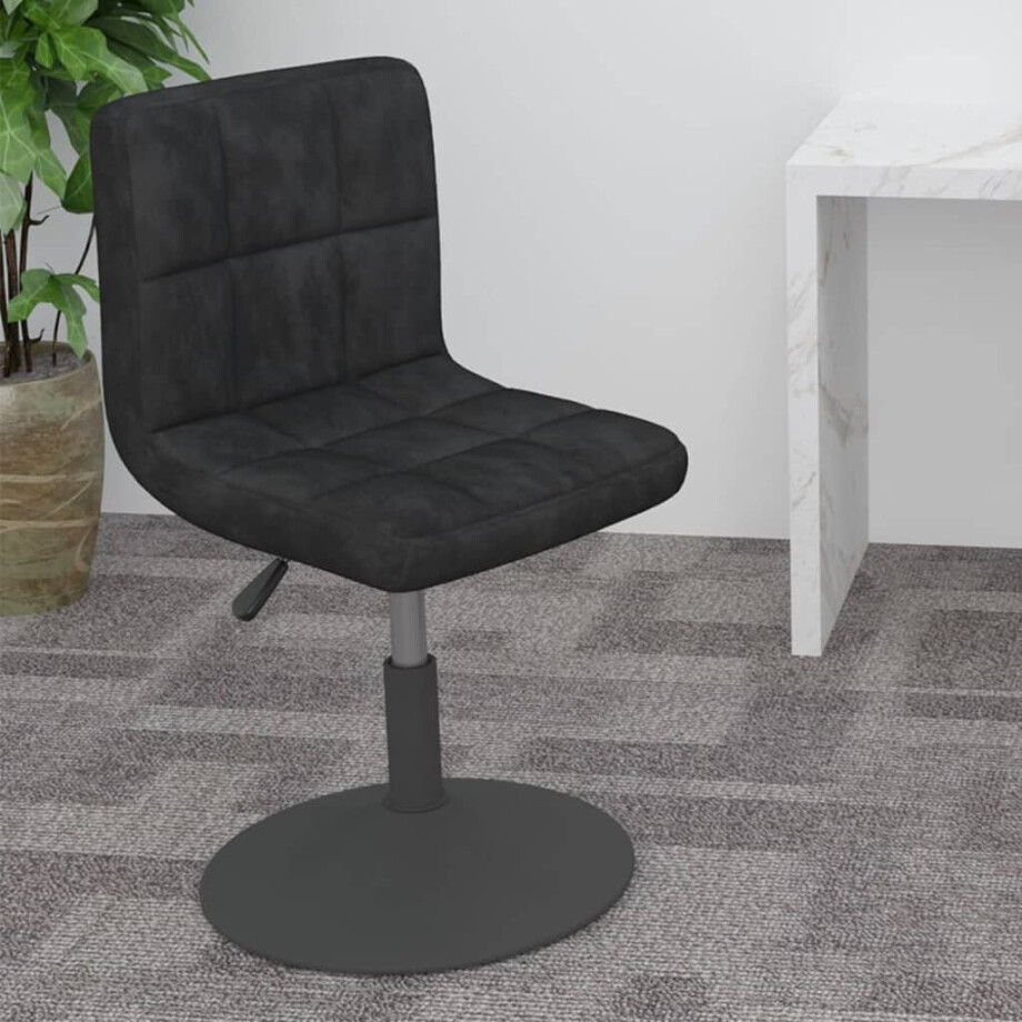 vidaXL Barkruk draaibaar fluweel zwart afbeelding 1