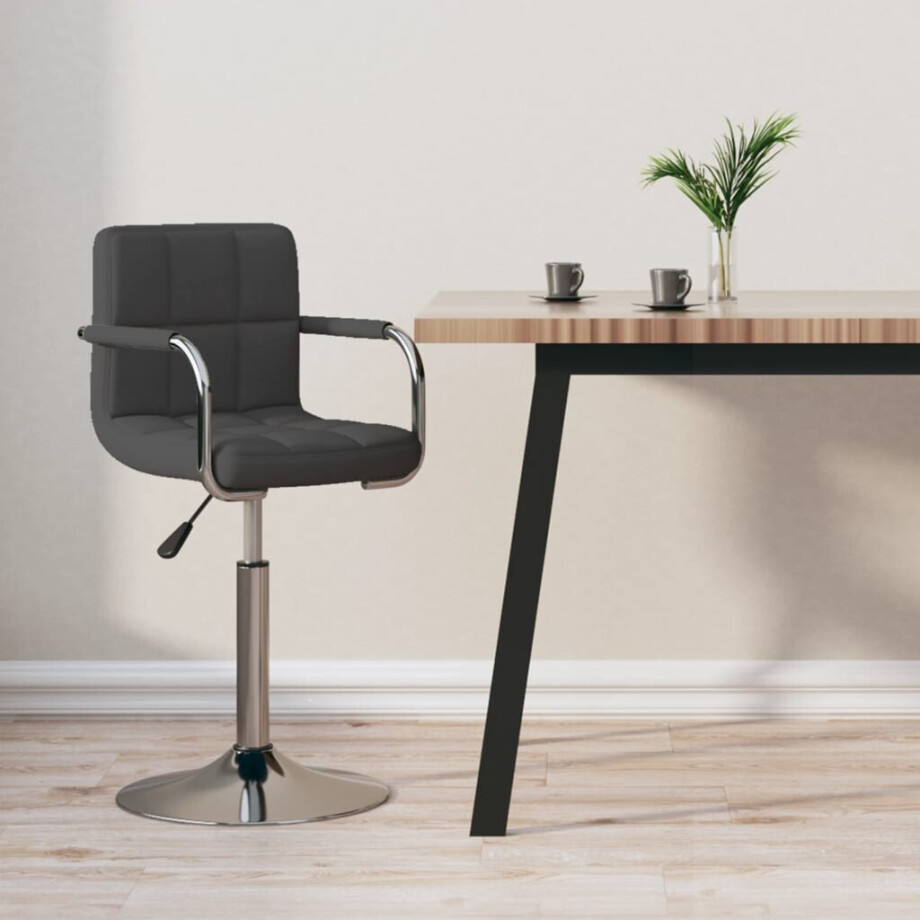 vidaXL Barkruk stof donkergrijs afbeelding 1