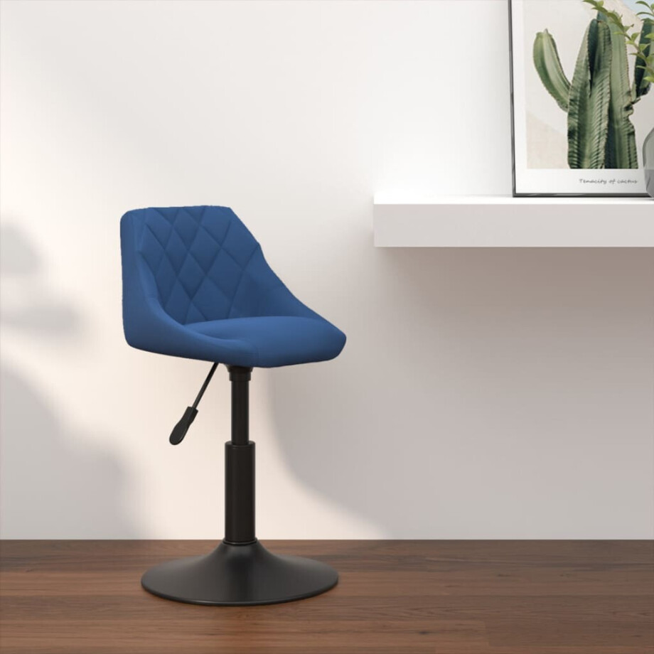 vidaXL Barkruk fluweel blauw afbeelding 1