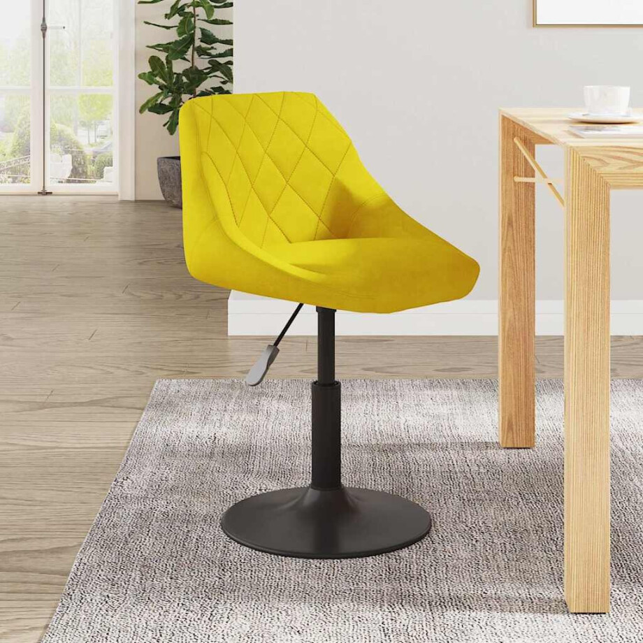 vidaXL Barkruk fluweel mosterdgeel vidaXL Barkruk fluweel mosterdgeel afbeelding 1