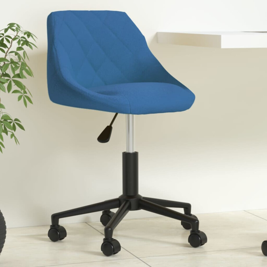 vidaXL Kantoorstoel draaibaar fluweel blauw afbeelding 1
