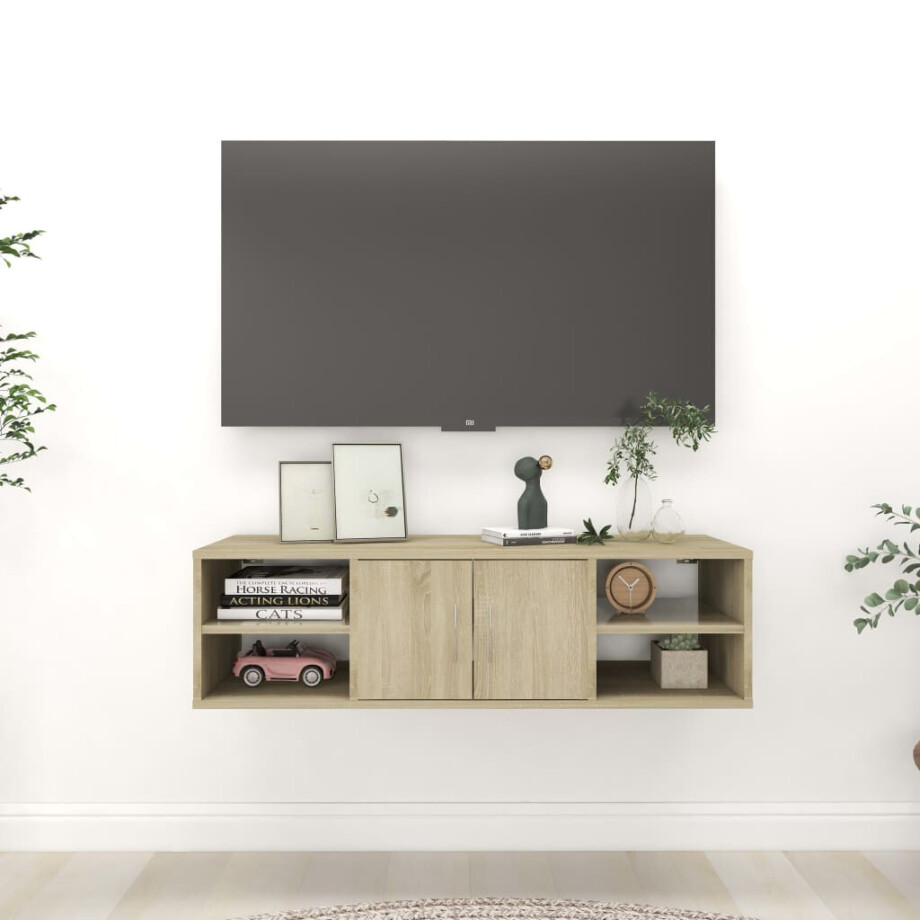 vidaXL Wandschap 102x30x29 cm bewerkt hout sonoma eikenkleurig vidaXL Wandschap 102x30x29 cm bewerkt hout sonoma eikenkleurig afbeelding 1