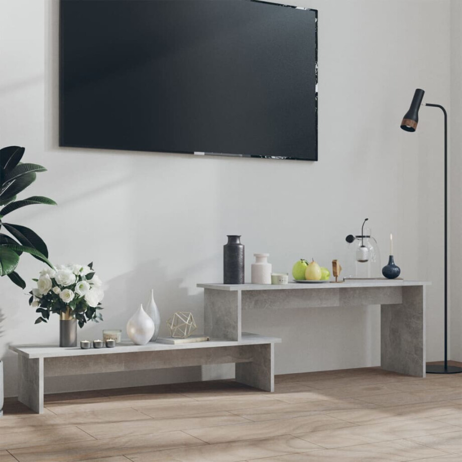 vidaXL Tv-meubel 180x30x43 cm bewerkt hout betongrijs afbeelding 1