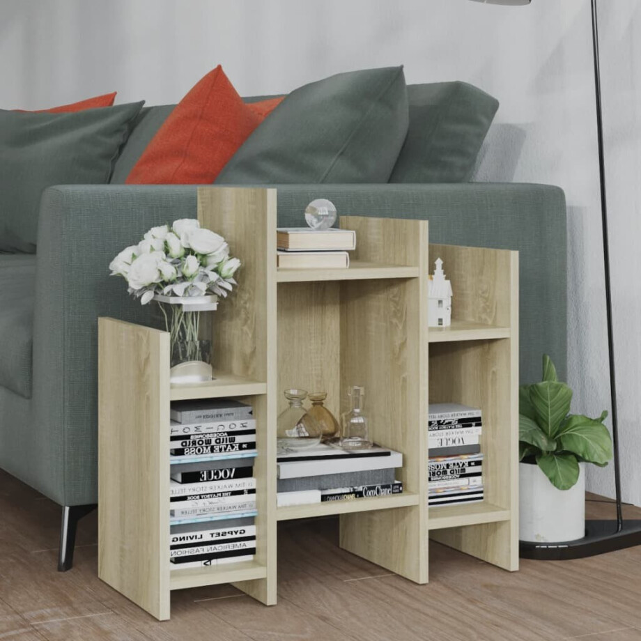 vidaXL Bijzetkast 60x26x60 cm bewerkt hout sonoma eikenkleurig vidaXL Bijzetkast 60x26x60 cm bewerkt hout sonoma eikenkleurig afbeelding 1