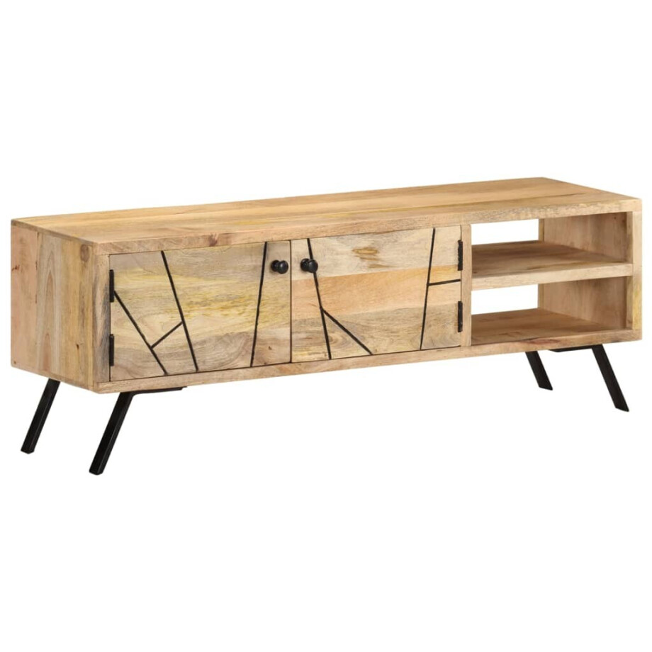 vidaXL Tv-meubel 110x30x40 cm massief mangohout vidaXL Tv-meubel 110x30x40 cm massief mangohout afbeelding 1