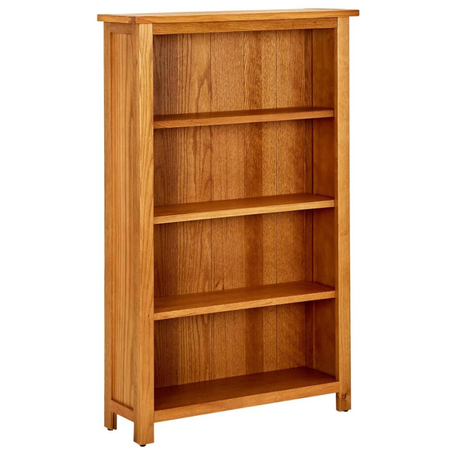 vidaXL Boekenkast met 4 schappen 70x22x110 cm massief eikenhout afbeelding 1