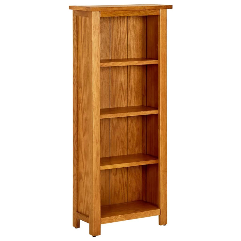 vidaXL Boekenkast met 4 schappen 45x22x110 cm massief eikenhout afbeelding 1